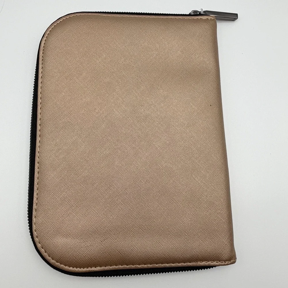 Halston Zip Around Travel Jewelry Organizer Case Faux Leather Storage Portfolio